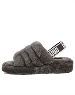 Сандалии пушистые да слайд толстая подошва тапочки, серый Ugg