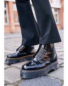 Ботильоны на платформе лакированные, черный Dr. martens