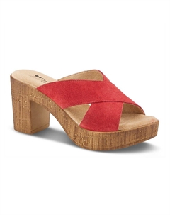 Женские шлепанцы на каблуке Blanchar, цвет Red Suede Spring step