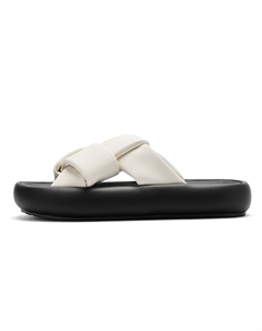 Шлепанцы женские бежевые/черные C°banner