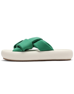 Шлепанцы женские бежевые/зеленые C°banner