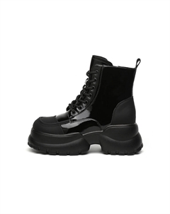 Ботинки женские Martin на шнуровке лакированные, черный Daphne