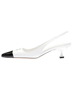 Туфли женские, белый / черный Miu miu