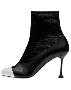 Сапоги женские с белым носком, черный Miu miu