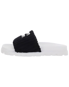 Шлепанцы женские, черный / белый Miu miu