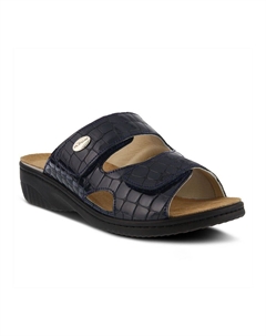 Женские шлепанцы Flexus by Almeria, цвет Navy Patent Spring step