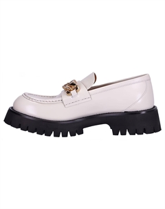 Мокасины кожаные с переплетенными буквами, светло-розовый Gucci