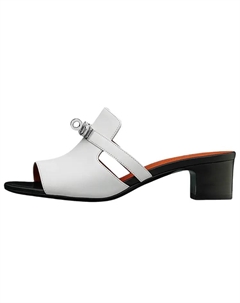 Шлепанцы женские белые Hermes Hermès