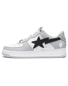STA Стильные женские кеды для скейтбординга с низким верхом, белые/черные A bathing ape®