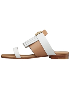 Шлепанцы женские Hermes, белый/коричневый Hermès