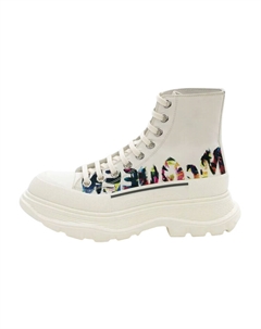 Ботинки Slick женские высокие белые Alexander mcqueen