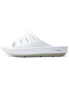 Шлепанцы женские белые/серые Skechers