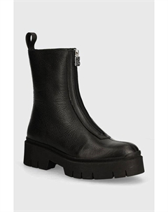 Кожаные ботильоны Kris, черный Hugo