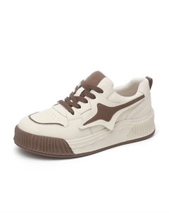 Скейтбордические кеды женские низкие бежевый/белый/коричневый Exull q