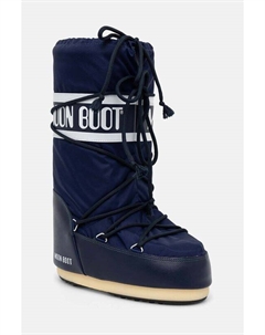 Зимние ботинки ICON NYLON высокие на платформе, темно-синий Moon boot