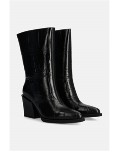 Кожаные ботильоны, черный Answear lab