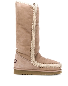 Дутые сапоги с плетением, нейтральный цвет Mou