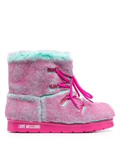 Ботинки с искусственным мехом, розовый Love moschino
