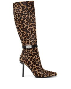 Ботильоны с леопардовым принтом, нейтральный цвет Versace