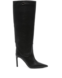 Сапоги с тиснением под крокодила, черный Twinset