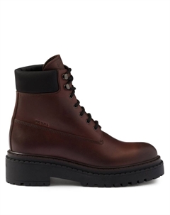 Кожаные ботильоны, коричневый Prada