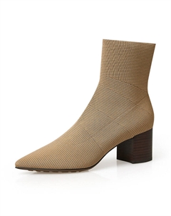 Сапоги женские на толстом каблуке, хаки Deep breath