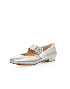 Туфли на плоской подошве с квадратным носком и пряжкой, черный Deep breath