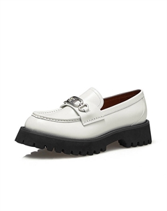 Лоферы женские на плотной подошве, белый Deep breath