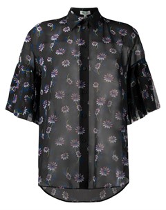 Kenzo полупрозрачная блузка passion flower 38 черный Kenzo