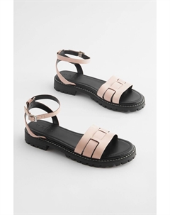 Комфортные кожаные сандалии Forever с подошвой и защитой, розовый Next