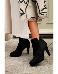 Ботильоны на платформе и каблуке-лайаре, черный Linzi