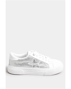 Очень широкие кроссовки со стразами, белый Yours