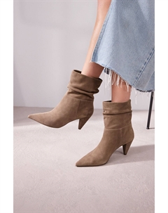 Замшевые ботильоны Forever Comfort с рюшами, коричневый Next