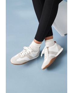 Кожаные фирменные спортивные кроссовки в стиле ретро на узкой подошве, белый Next