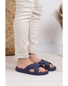 Женские шлепанцы со скрещенными бретелями, синий Totes