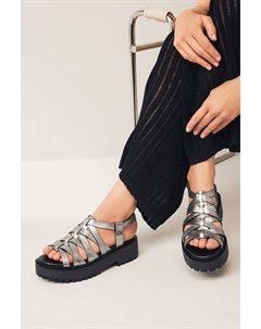 Сандалии Forever Comfort с ремешками и массивной подошвой, серебряный Next