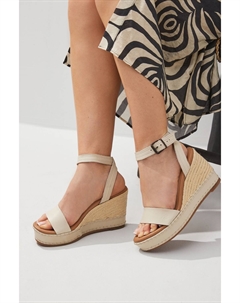 Кожаные эспадрильи на танкетке Forever Comfort с декоративной строчкой, мультиколор Next