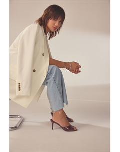 Мюли Forever Comfort с открытым носком на каблуке, фиолетовый Next