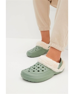 Женские тапочки-сабо с искусственным мехом, зеленый Next