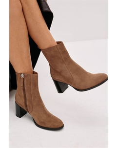 Кожаные ботильоны на высоком каблуке Forever Comfort, коричневый Next