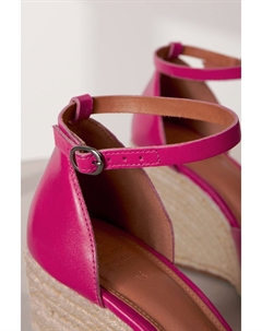 Кожаные фирменные туфли на танкетке с закрытыми носками и бантиком, розовый Next