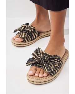 Эспадрильи с бантом на платформе, черный Next