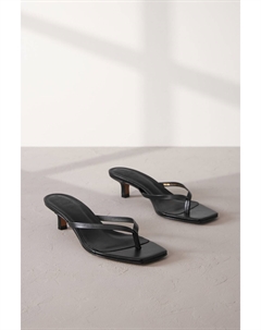 Кожаные мюли на фирменном каблуке, черный Next