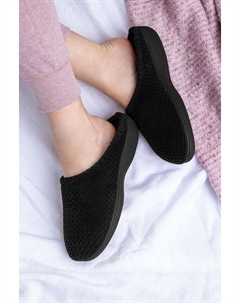 Махровые тапочки Isotoner попкорн, черный Totes