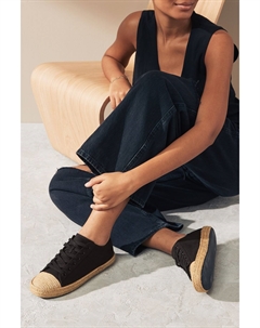 Спортивные кроссовки в стиле эспадрилий Forever Comfort на шнуровке с отрезанными носками, черный Next