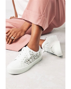 Спортивные кроссовки Forever Comfort на шнуровке с изображением бабочки на толстой подошве, белый Next