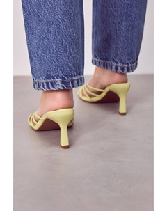 Кожаные фирменные шлепанцы без каблука, зеленый Next