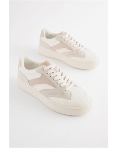 Кроссовки на шнуровке в стиле ретро со вставками Forever Comfort, бежевый Next