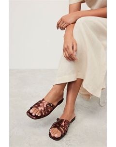 Шлепанцы Forever Comfort со скрещенными бретелями, серебряный Next