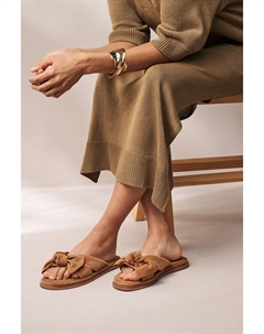 Шлепанцы украшенные удобными бантиками навсегда, коричневый Next